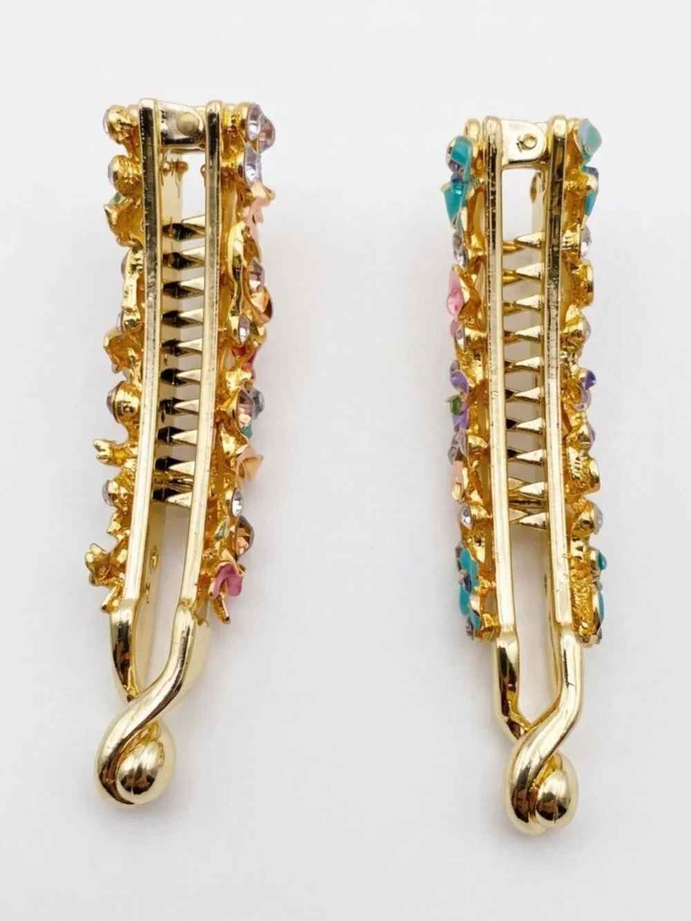 Gold Floral Hair Clips Set of 2